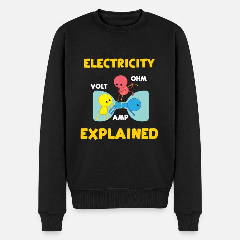 Électricité expliquée | pour les électroniciens - Pull Premium bio Homme - noir