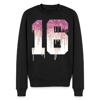 FINALLY 16 SWEET 16. GEBURTSTAG - Männer Premium Bio Pullover - Schwarz - Vorne - Nico (187cm)