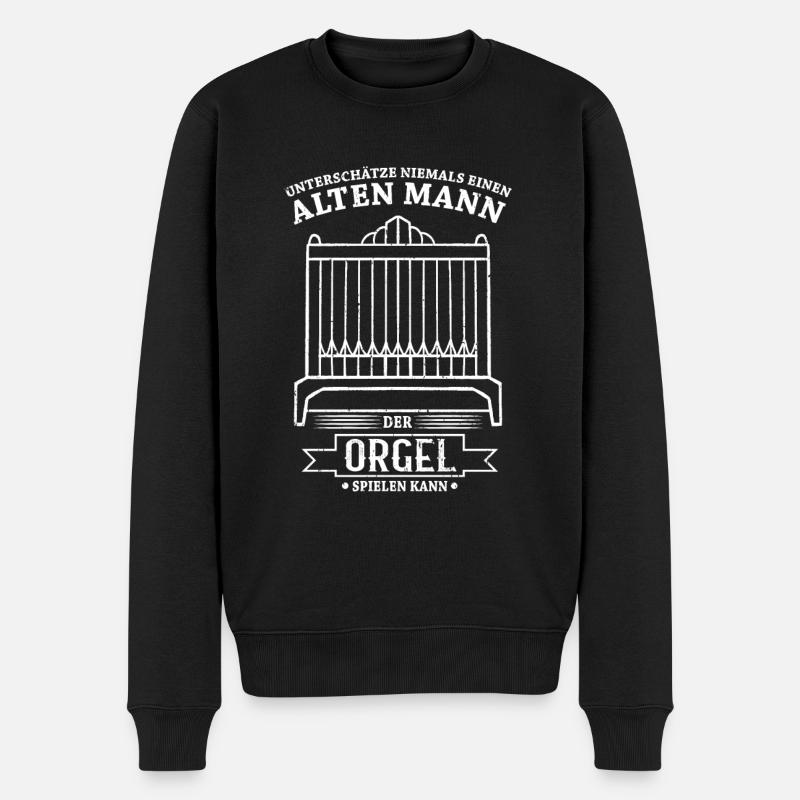 Orgel Ogranist Pfeifenorgel Alten Mann Geschenk - Männer Premium Bio Pullover - Schwarz