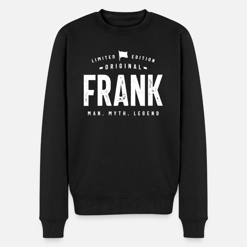 Mens Original Frank Lustiger personalisierter Name - Männer Premium Bio Pullover - Schwarz