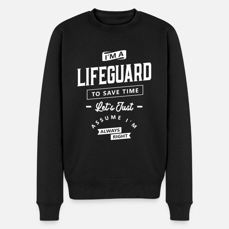 Rettungsschwimmer Lustige Berufsbezeichnung Beruf - Männer Premium Bio Pullover - Schwarz