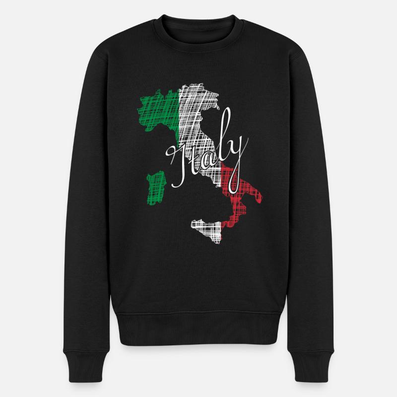 Italy - Männer Premium Bio Pullover - Schwarz