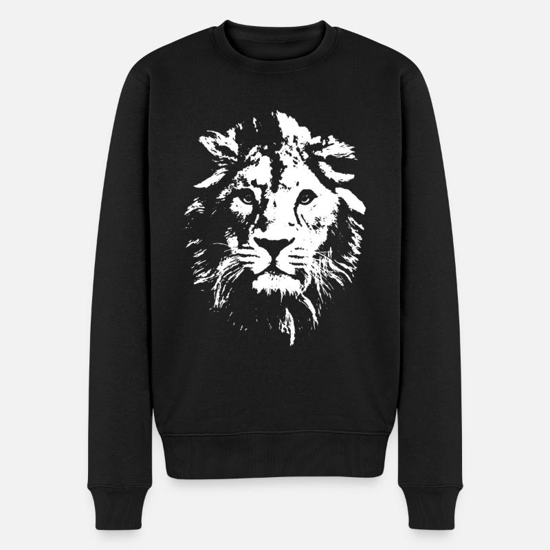 löwe löwenkopf - Männer Premium Bio Pullover - Schwarz