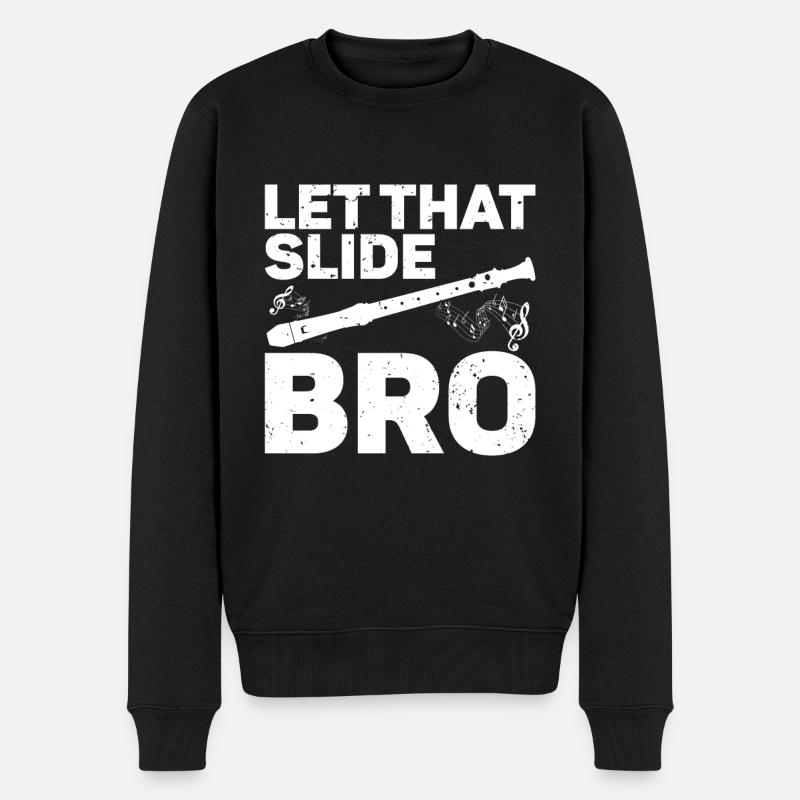 Flöte - Männer Premium Bio Pullover - Schwarz