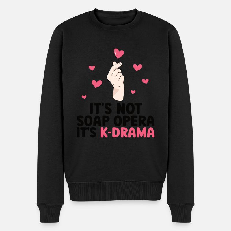K-Drama - Männer Premium Bio Pullover - Schwarz