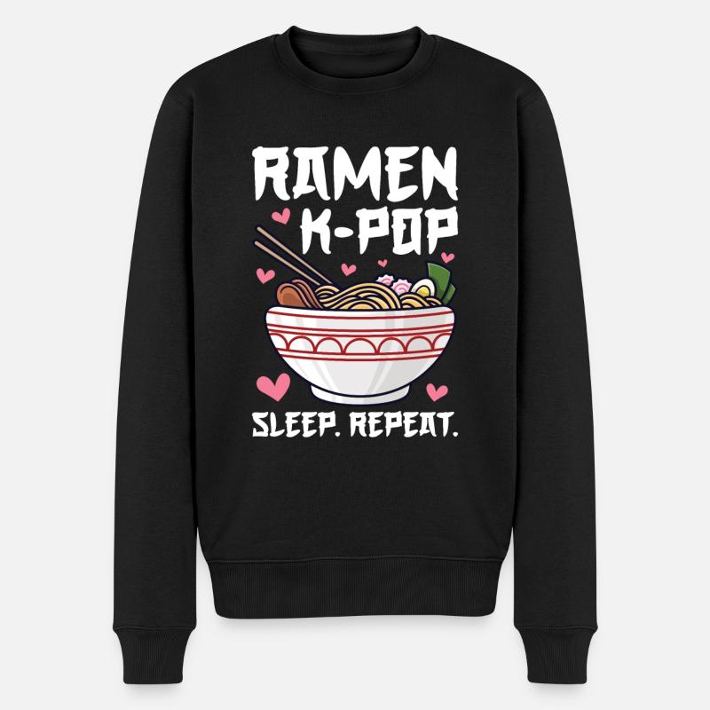 Ramen K-Pop - Männer Premium Bio Pullover - Schwarz
