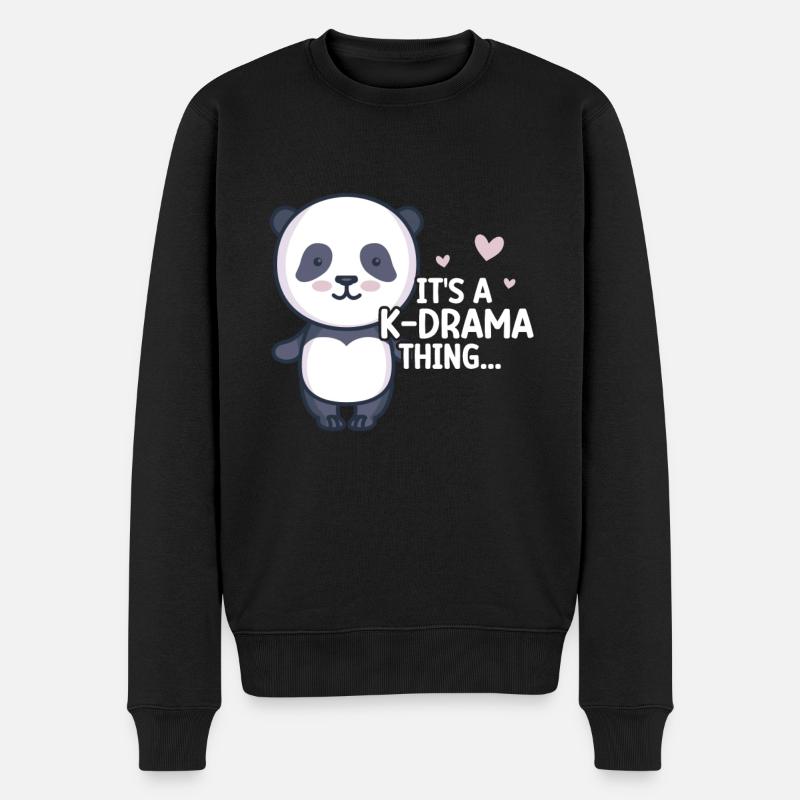 Panda K-Drama - Pull Premium bio Homme - noir