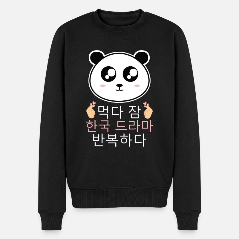 Panda K-Drama - Pull Premium bio Homme - noir