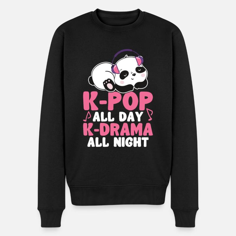 K-Pop Panda - Pull Premium bio Homme - noir