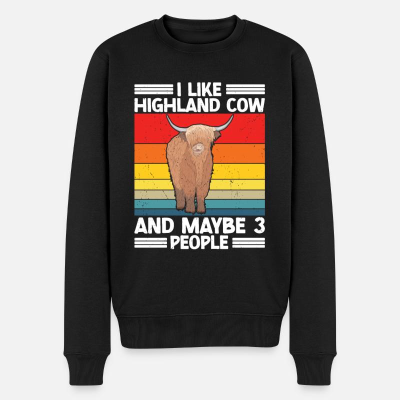 Vache des Highlands - Pull Premium bio Homme - noir