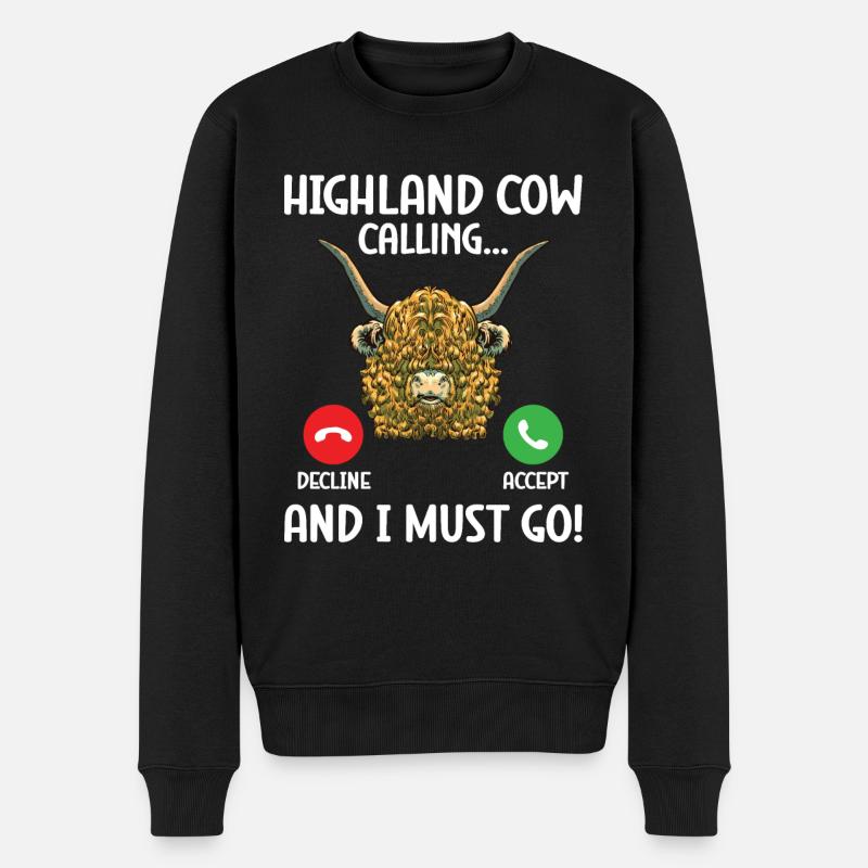 Vache des Highlands - Pull Premium bio Homme - noir
