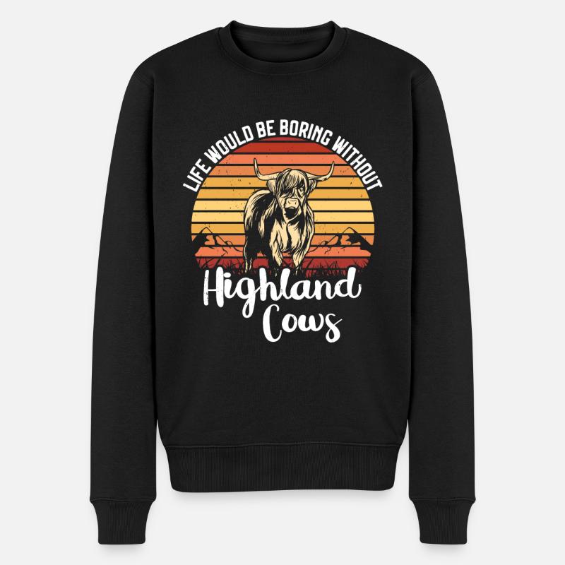 Vache des Highlands - Pull Premium bio Homme - noir