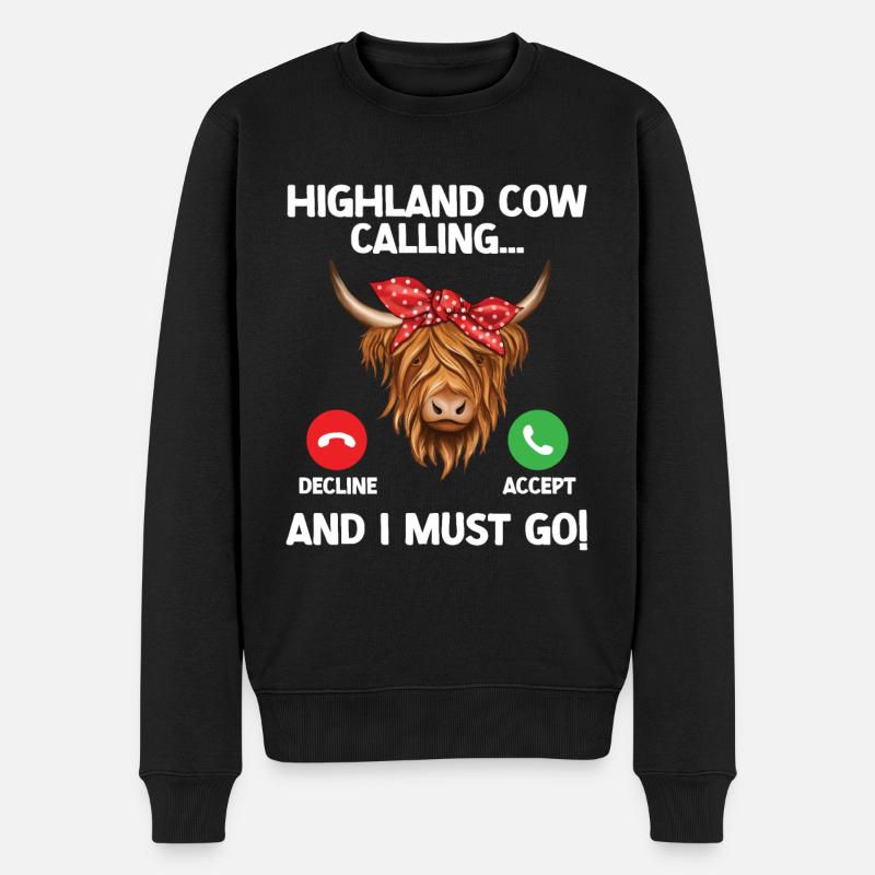 Vache des Highlands - Pull Premium bio Homme - noir