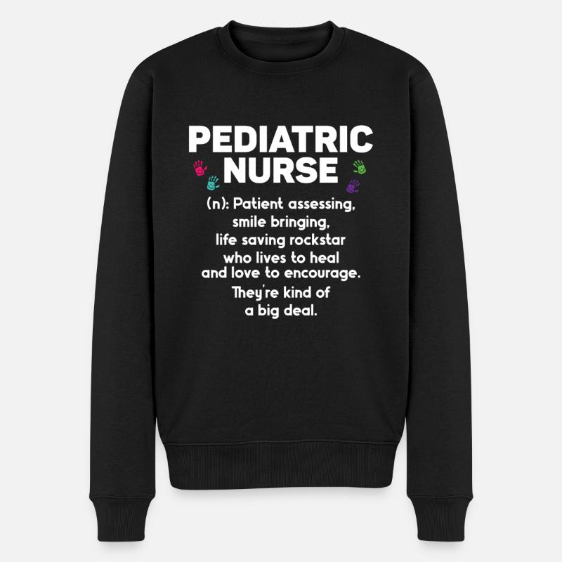Kinderkrankenschwester - Männer Premium Bio Pullover - Schwarz