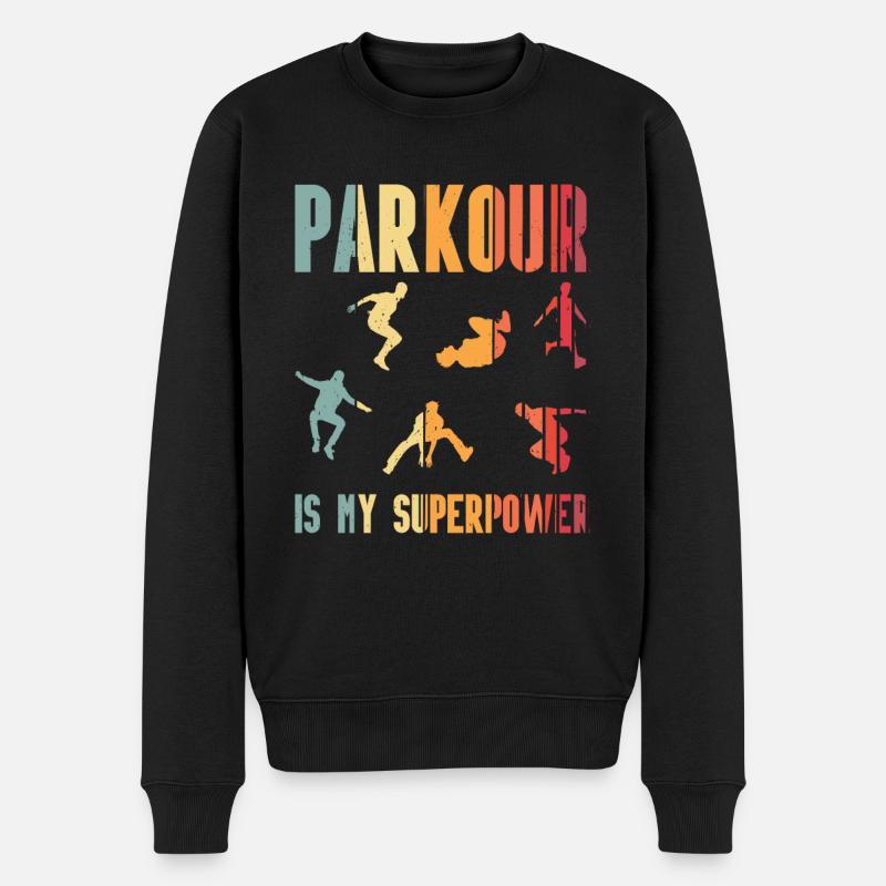 Parkour - Männer Premium Bio Pullover - Schwarz