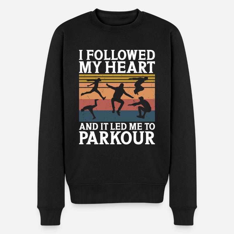 Parkour - Männer Premium Bio Pullover - Schwarz