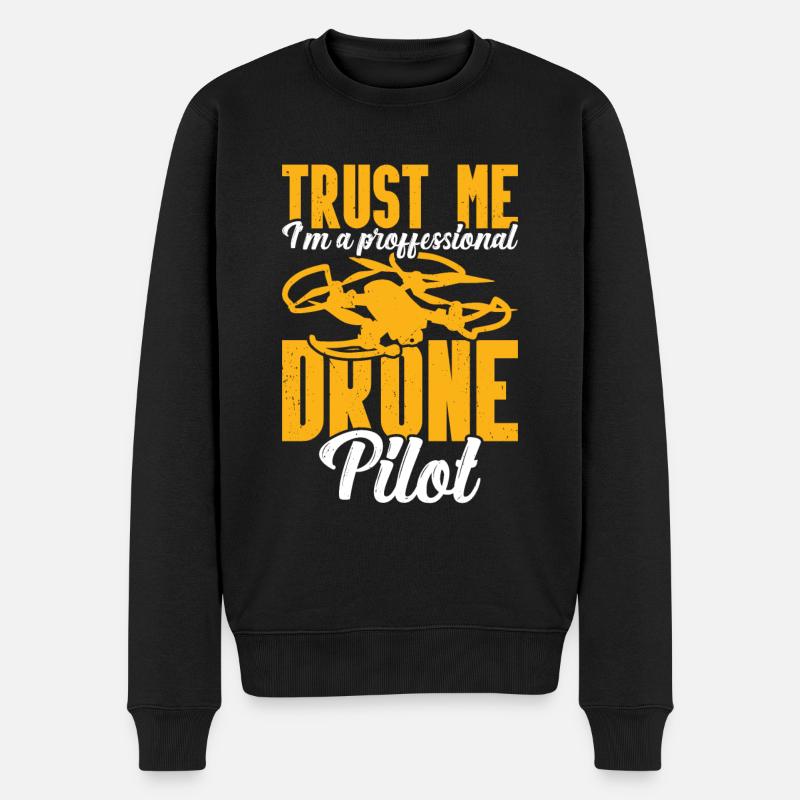 Drohne - Männer Premium Bio Pullover - Schwarz