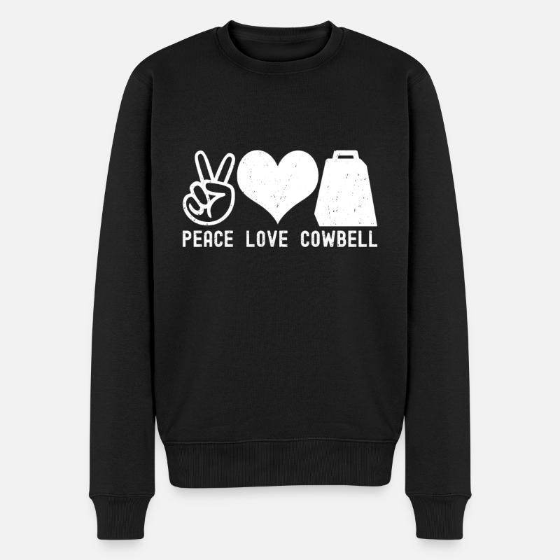 Kuhglocke - Männer Premium Bio Pullover - Schwarz