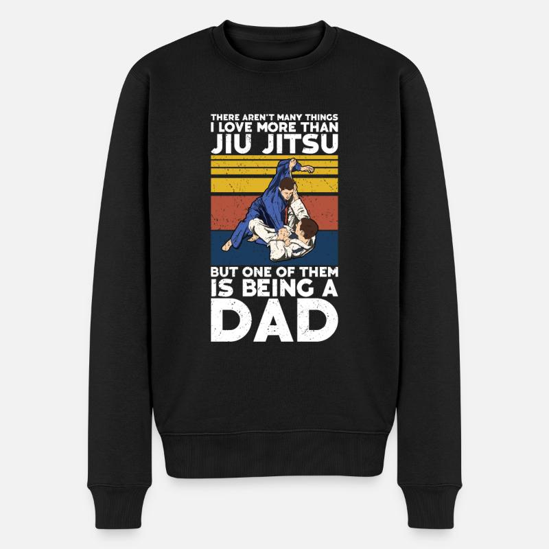 Jiu Jitsu Dad Gi Jiu - Männer Premium Bio Pullover - Schwarz