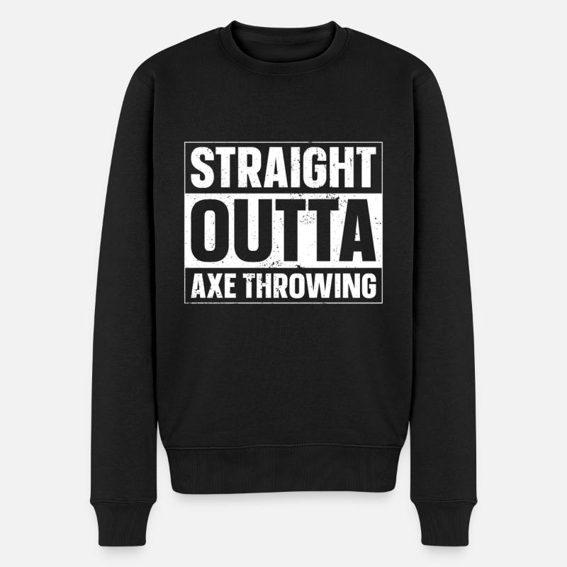 Axtwurf Axe Wurfspiel - Männer Premium Bio Pullover - Schwarz