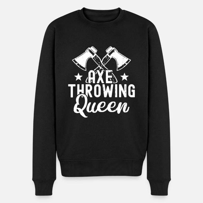 Axtwurf Axe Wurfspiel - Männer Premium Bio Pullover - Schwarz