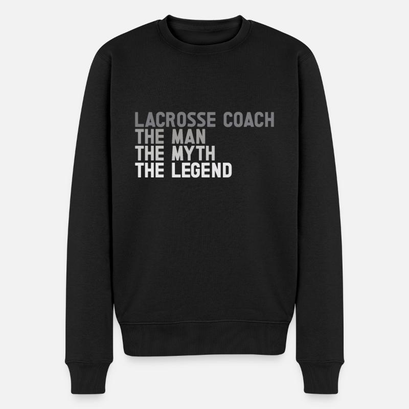 Lacrosse Coach Stick - Männer Premium Bio Pullover - Schwarz