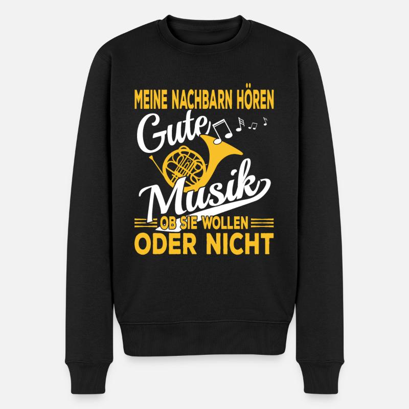 Blasmusiker Horn Musiker - Männer Premium Bio Pullover - Schwarz