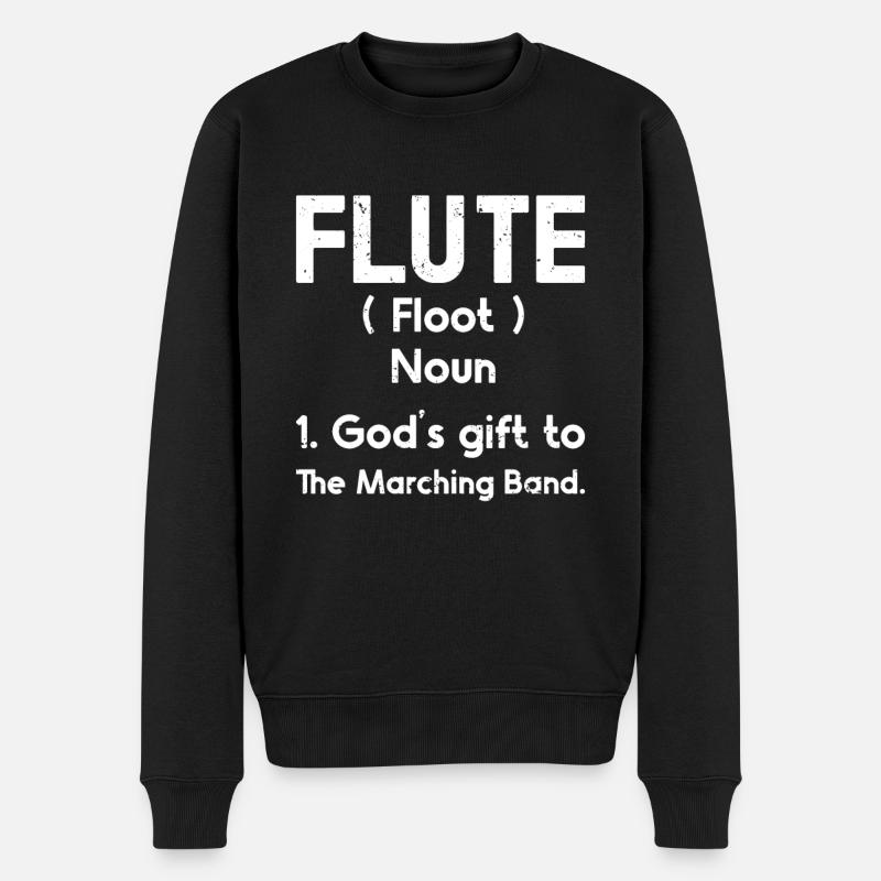 Flöte - Männer Premium Bio Pullover - Schwarz