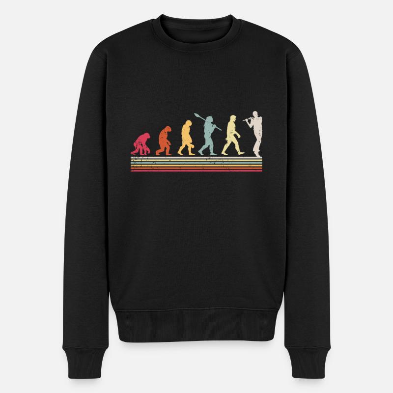 Flöte - Männer Premium Bio Pullover - Schwarz