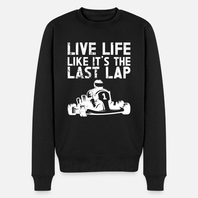 Geh Kart - Männer Premium Bio Pullover - Schwarz