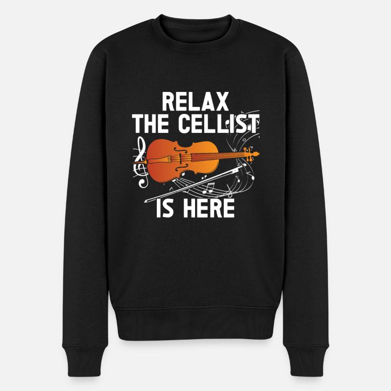 Violoncelle -Instrument de musique - Pull Premium bio Homme - noir