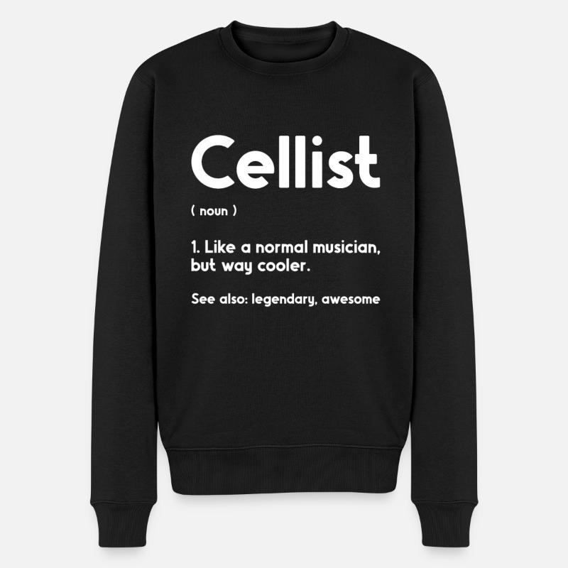 Violoncelle -Instrument de musique - Pull Premium bio Homme - noir