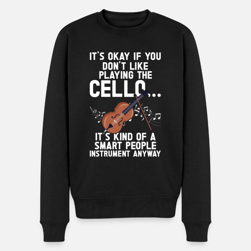 Violoncelle -Instrument de musique - Pull Premium bio Homme - noir