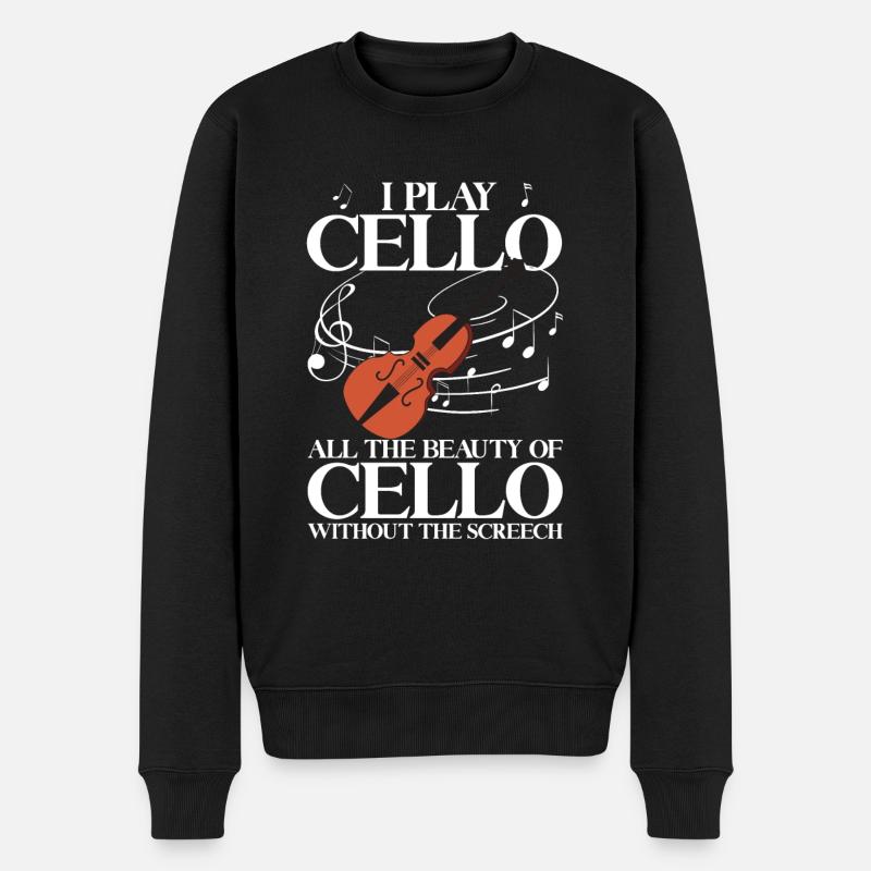 Cello -Musikinstrument - Männer Premium Bio Pullover - Schwarz