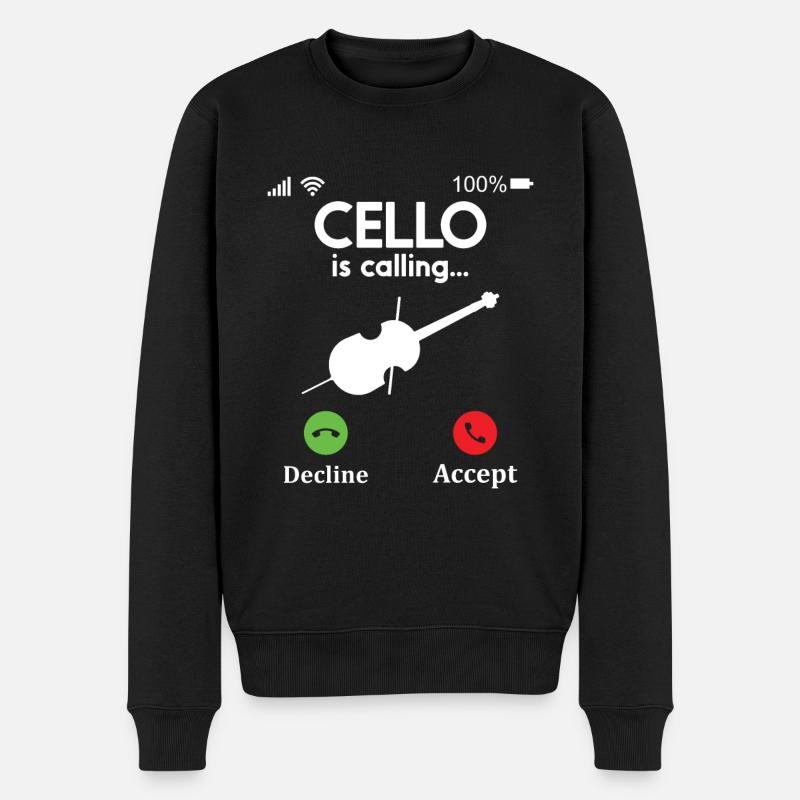 Cello -Musikinstrument - Männer Premium Bio Pullover - Schwarz