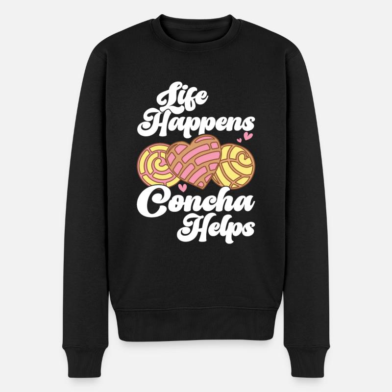 Conchas Pan Dulce Latina Spanisch - Männer Premium Bio Pullover - Schwarz