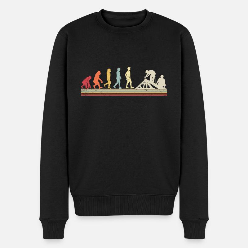 Dachdecker -Dachhäuser Reparaturen - Männer Premium Bio Pullover - Schwarz