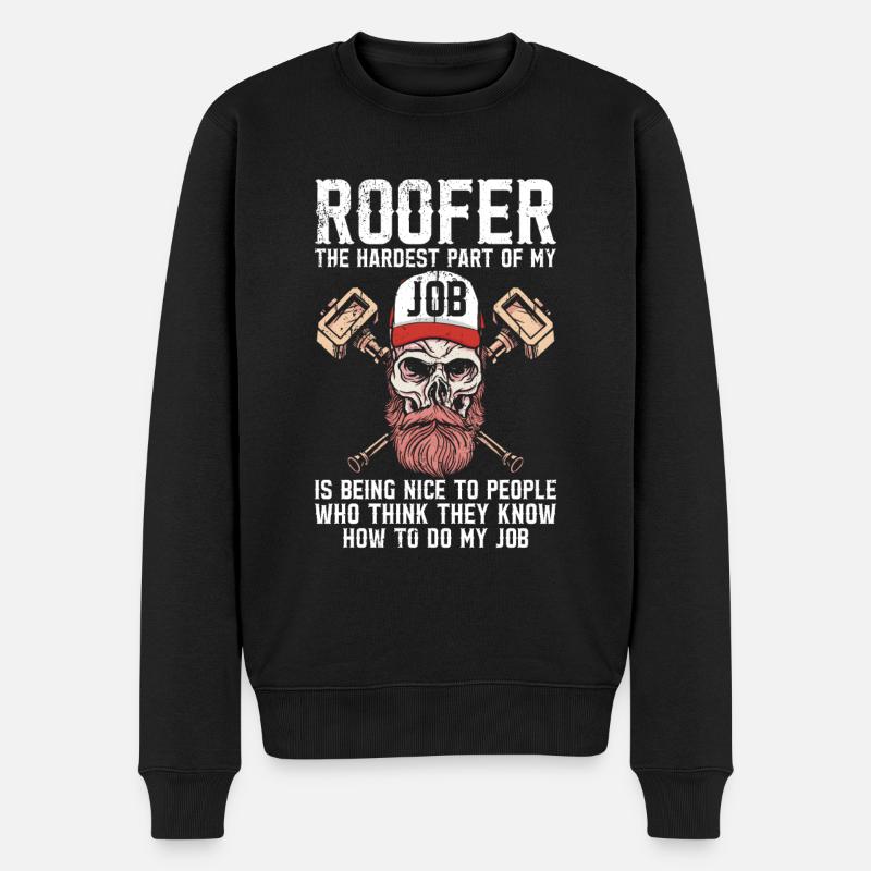 Dachdecker -Dachhäuser Reparaturen - Männer Premium Bio Pullover - Schwarz