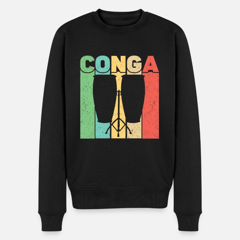 Conga Drum Musicien Drumline - Pull Premium bio Homme - noir