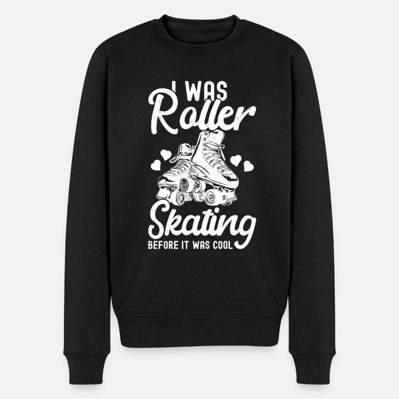 Rollschuhe - Männer Premium Bio Pullover - Schwarz