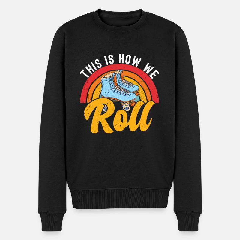 Rollschuhe - Männer Premium Bio Pullover - Schwarz