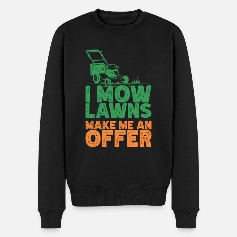 Rasenmähen - Männer Premium Bio Pullover - Schwarz
