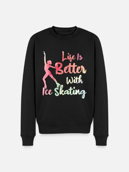 Eislaufen - Männer Premium Bio Pullover - Schwarz