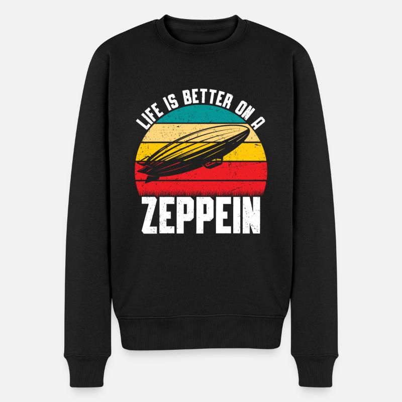 Zeppelin - Männer Premium Bio Pullover - Schwarz