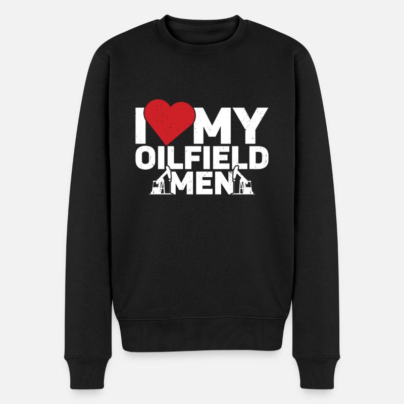 Ölfeld - Männer Premium Bio Pullover - Schwarz