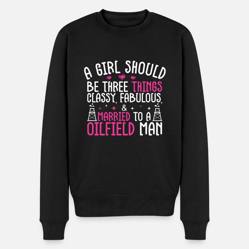 Ölfeld - Männer Premium Bio Pullover - Schwarz