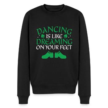 Danse irlandaise - Pull Premium bio Homme - noir - Devant - Nico (187cm)