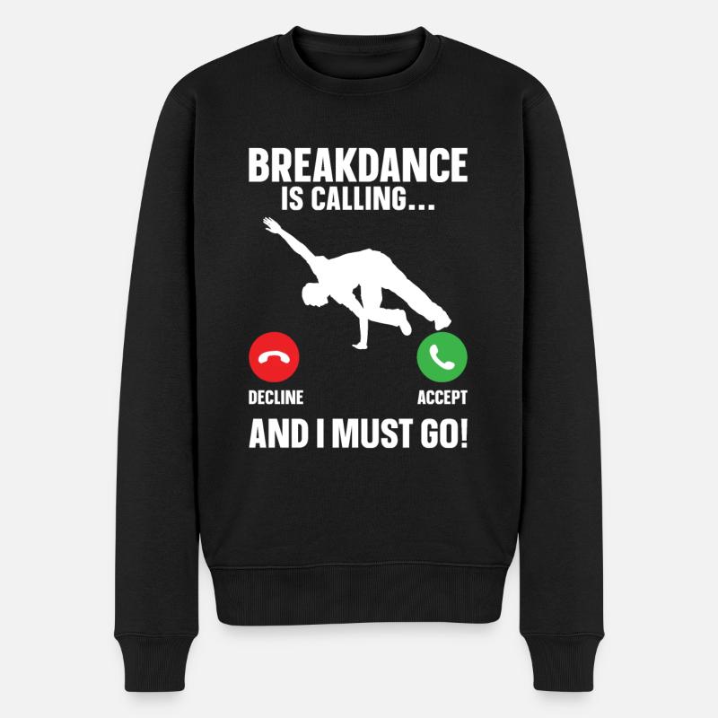 Break Dance - Männer Premium Bio Pullover - Schwarz