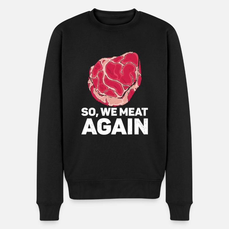 Steak - Männer Premium Bio Pullover - Schwarz