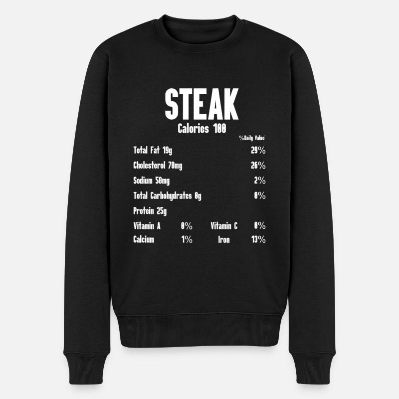 Steak - Männer Premium Bio Pullover - Schwarz